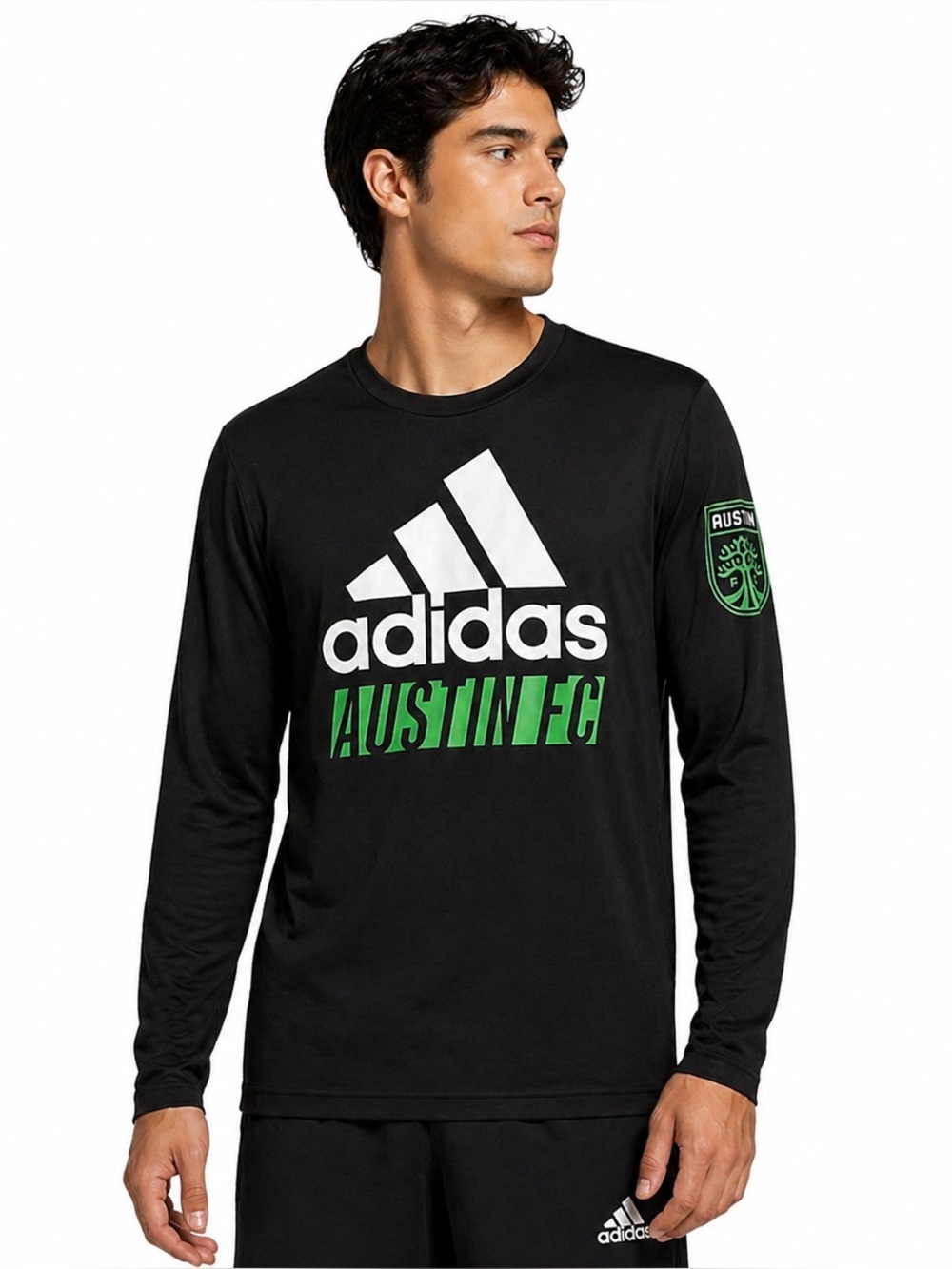 Adidas Austin FC Long Sleeve Graphic Tee Black Mens M